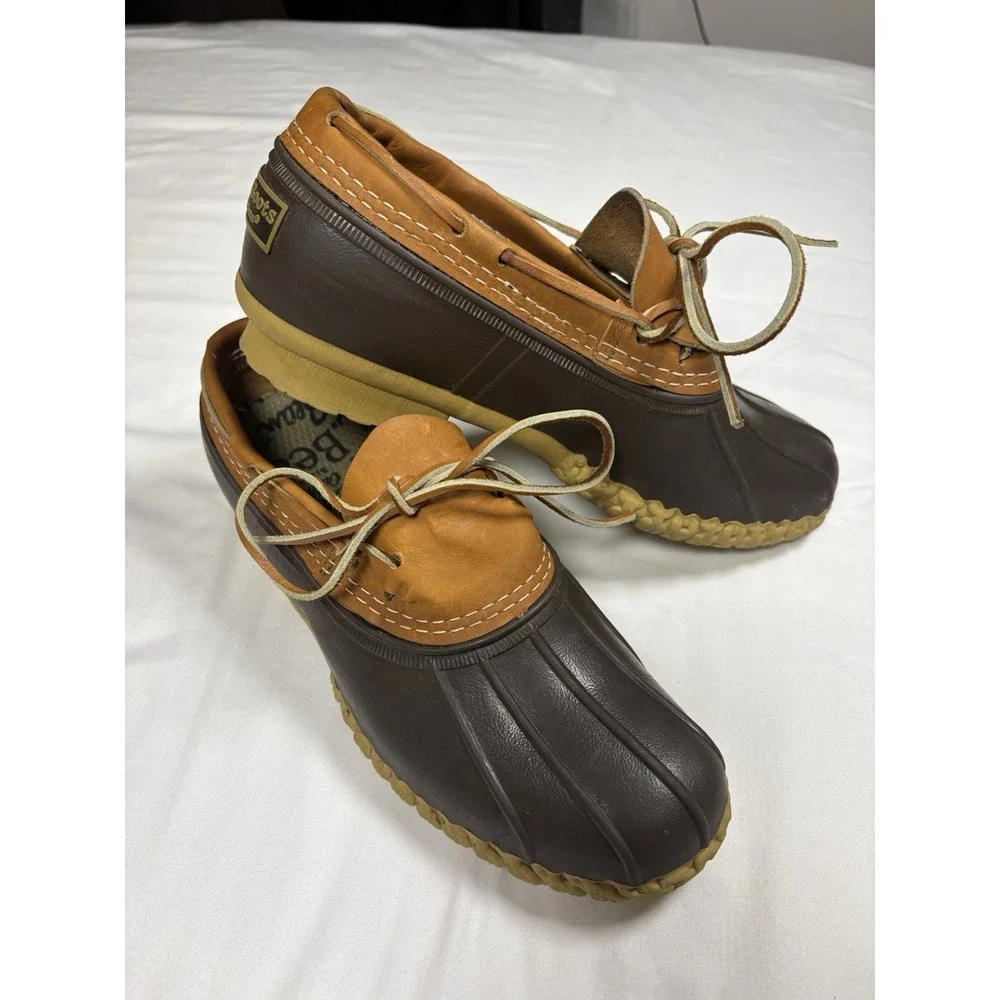 LL Bean Men's Size 9 M Rubber Mocs Bean Boots Low Duck Rain Shoes Made in USA